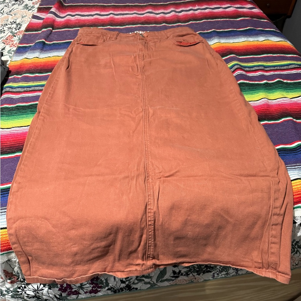 Elegant Rust Maxi Skirt